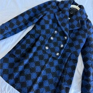 Stylish Marc by Marc Jacobs Blue Wool Statement Coat – XS.